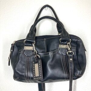 Tignanello Black Leather Satchel